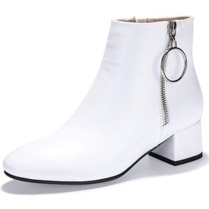 White Patent Leather Booties S 10
